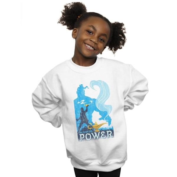 Disney Girls Aladdin Movie Unleash The Power Sweatshirt 9-11 År White 9-11 Years