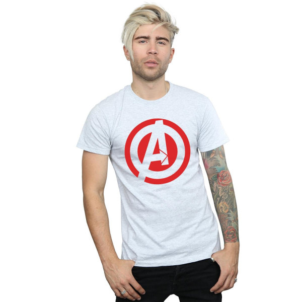Avengers Assemble Herr Solid Logotyp bomull T-shirt S Sports Grey Sports Grey S
