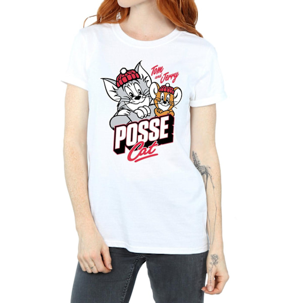 Tom And Jerry Dam T-shirt i bomull för kvinnor/damer White L