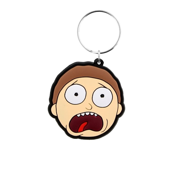 Rick And Morty Terrified Face Morty Nyckelring En Storlek Flerfärgad Multicoloured One Size