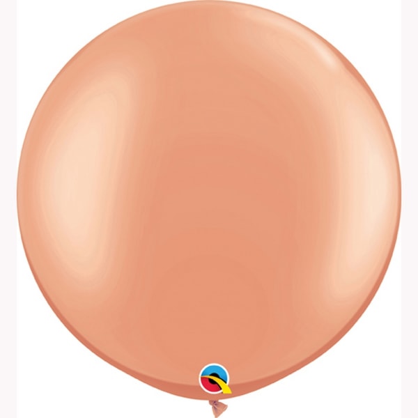 Qualatex 3 fot runda enfärgade latexballonger (2-pack ) One Size Rose Rose Gold One Size