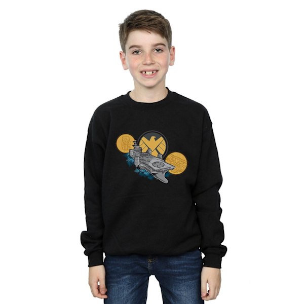 Marvel Boys S.H.I.E.L.D. Helicarrier Sweatshirt 5-6 år Svart Black 5-6 Years