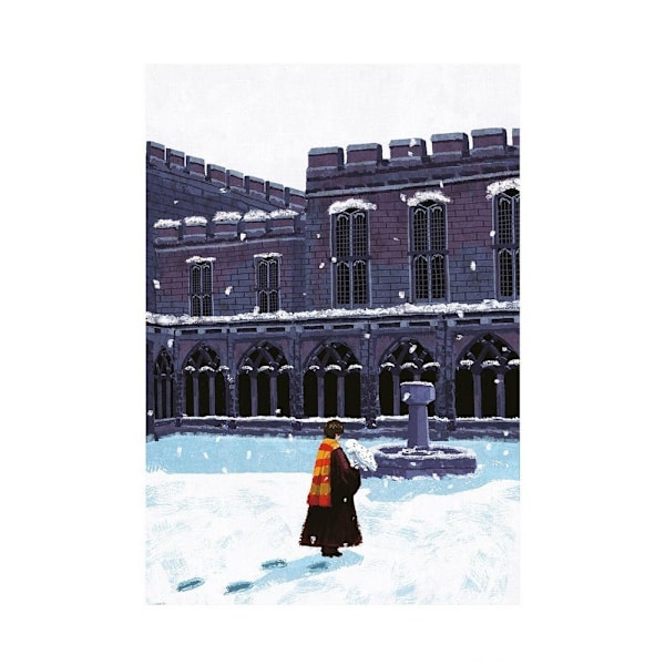 Harry Potter The Snowy Courtyard Print 60cm x 80cm Multicoloure Multicoloured 60cm x 80cm