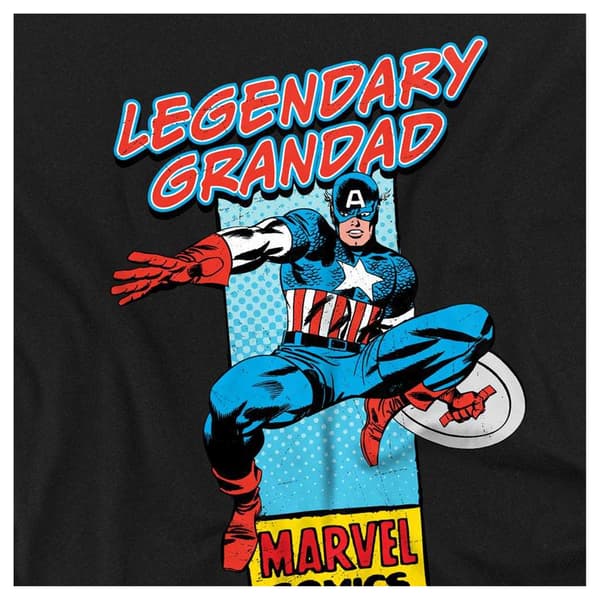 Marvel Comics Herr Legendarisk Farfar Captain America Hörnlåda Black M
