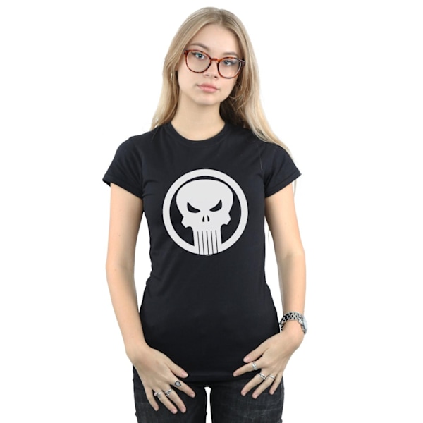 Marvel Dam/Kvinnor The Punisher Skull Circle Bomull T-Shirt L Black L