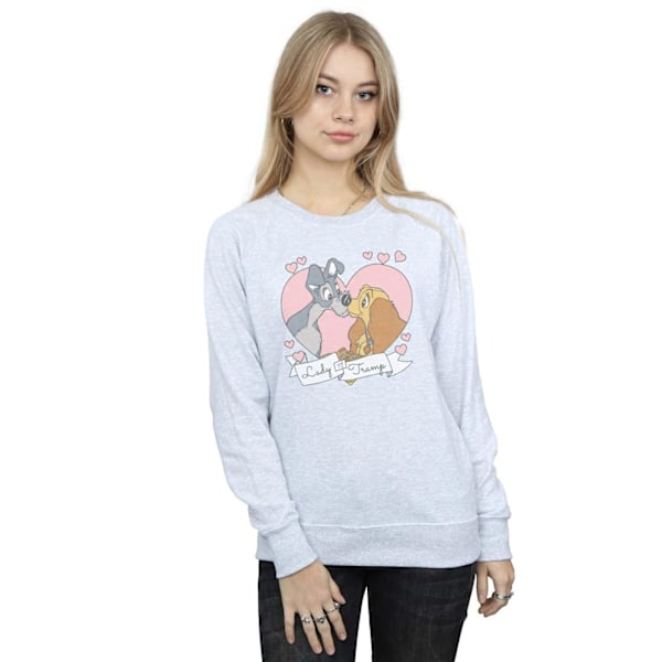 Disney Dam/Kvinnor Lady Och Lufsen Kärlek Sweatshirt L Sport Sports Grey L