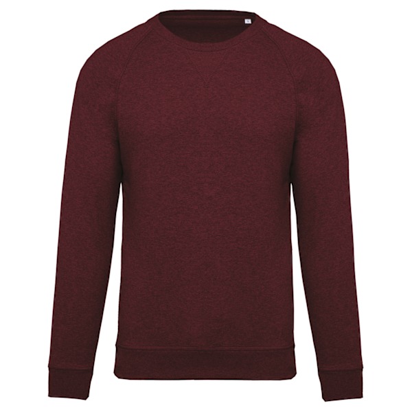 Kariban Herr Ekologisk Bomull Crew Neck Raglan Sweatshirt L Vinröd Wine Heather L