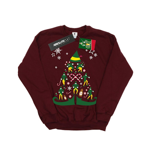 Elf Boys Julgran Sweatshirt 9-11 År Bourgogne Burgundy 9-11 Years