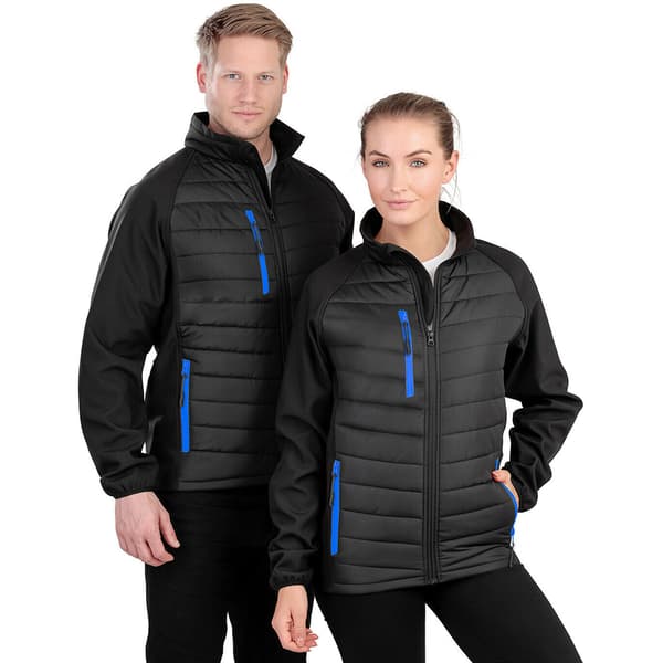 Result Herr Svart Compass Vadderad Soft Shell Jacka S Svart/Gul Black/Yellow S