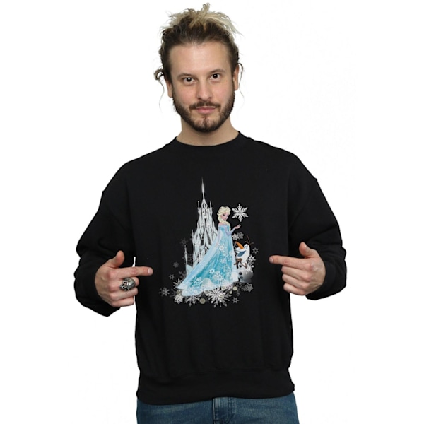 Disney Herr Frozen Elsa Och Olaf Vinter Magi Sweatshirt L Svart Black L