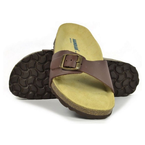 Sanosan Dam/Dam Malaga Lädersandaler 7 UK Mörkbrun Dark Brown 7 UK