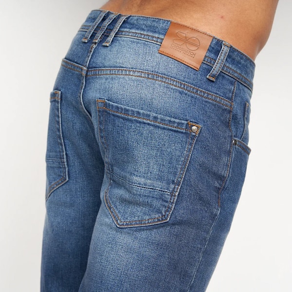 Crosshatch Sheldons Slim Jeans 38L Stone Wash för män Stone Wash 38L