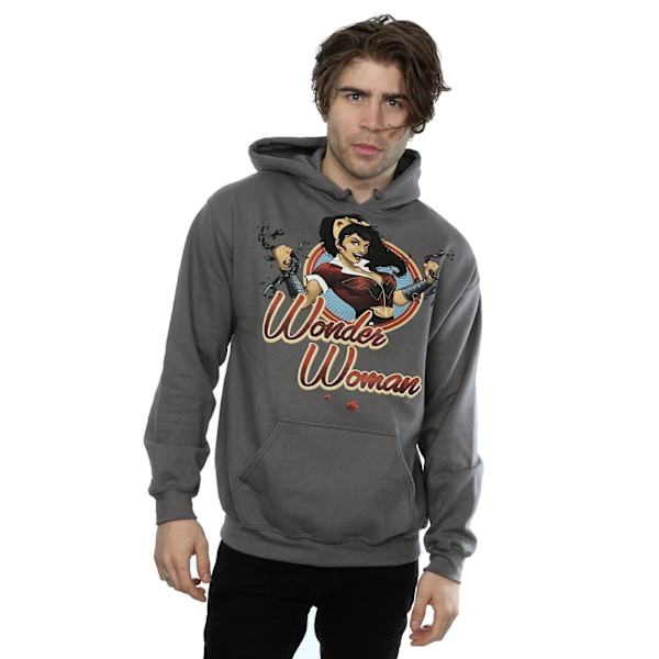 DC Comics herr DC Bombshells Wonder Woman Badge Hoodie L Charco Charcoal L