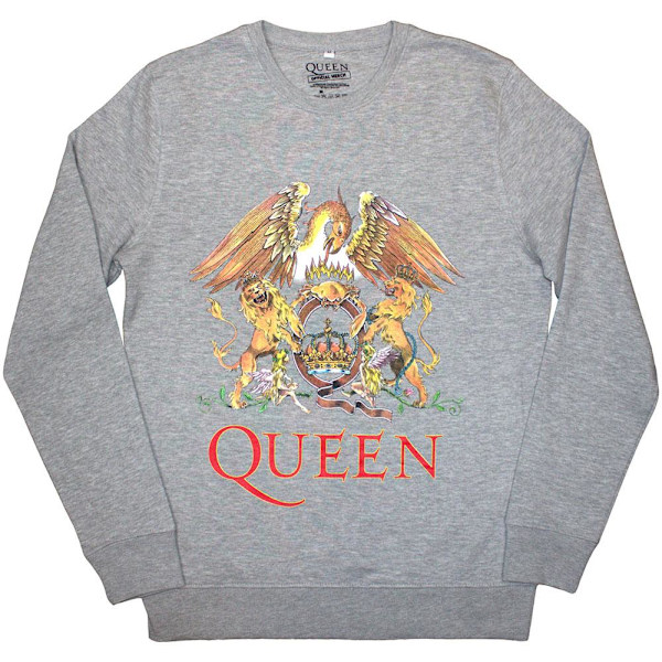 Queen Unisex Vuxen Classic Crest Sweatshirt S Grå Grey S