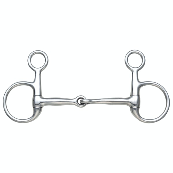 Shires Jointed Horse Hanging Cheek Snaffle Bit 5in Silver Silver 5in