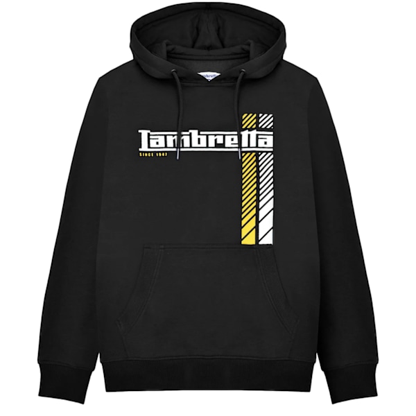 Lambretta Herr SS25 Racing Stripe Hoodie 3XL Svart/Guld Black/Gold 3XL