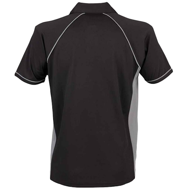 Finden And Hales Performance Piped Polo Shirt för män, 3XL, svart/grå Black/Grey 3XL