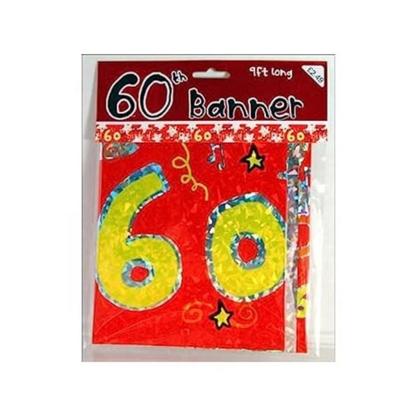 Stjärnor 60-årsdag Banner En Storlek Röd/Gul Red/Yellow One Size