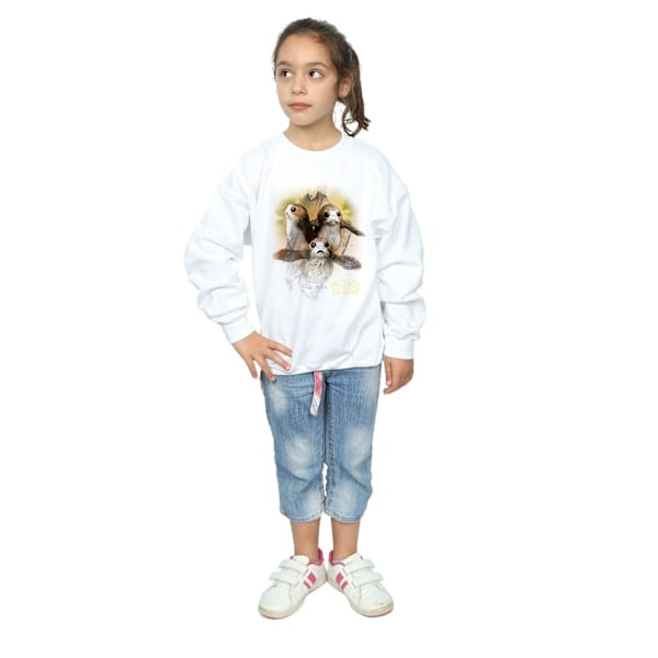 Star Wars Girls The Last Jedi Porgs Borstad Sweatshirt 5-6 År White 5-6 Years