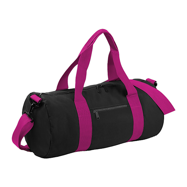 Bagbase Plain Varsity Barrel / Duffelväska (20 liter) En Storlek Black/Fuchia One Size