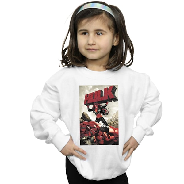 Marvel Girls Red Hulk Cover Sweatshirt 9-11 år Vit White 9-11 Years