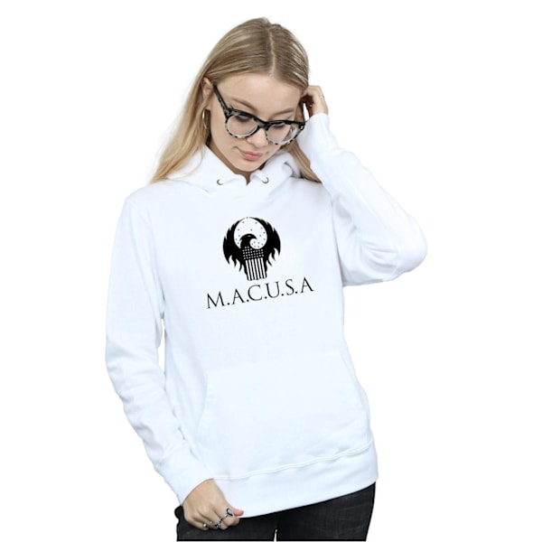 Fantastiska vidunder Kvinnor/Damer MACUSA Logotyp Hoodie XXL Vit White XXL