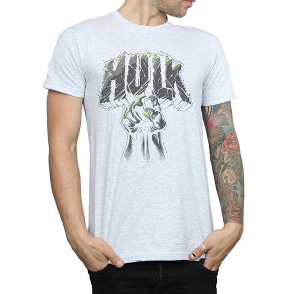 Marvel Herr Hulk Punch Logo T-shirt L Sports Grey Sports Grey L