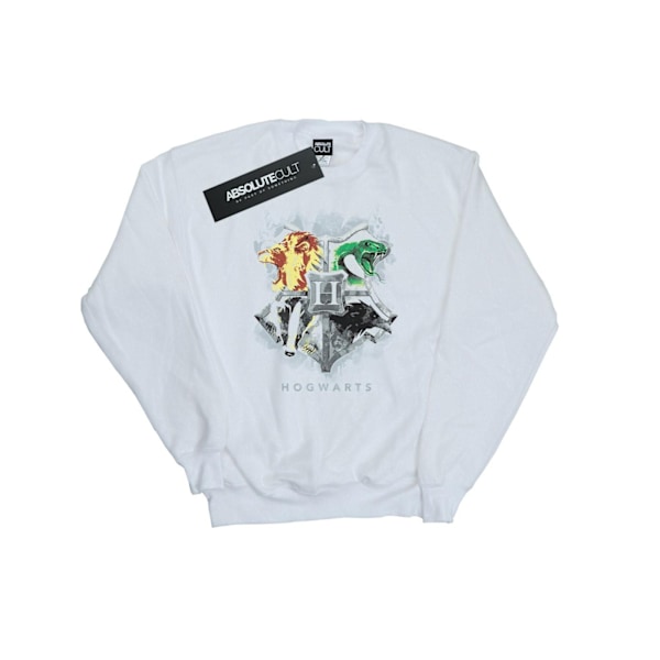 Harry Potter Pojkar Hogwarts Målad Crest Sweatshirt 7-8 År W White 7-8 Years