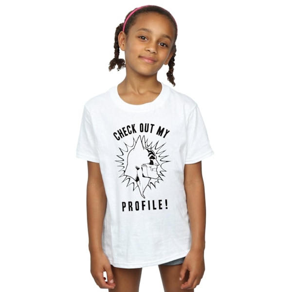 DC Comics Girls Batman Check Out My Profile Bomull T-shirt 7-8 White 7-8 Years