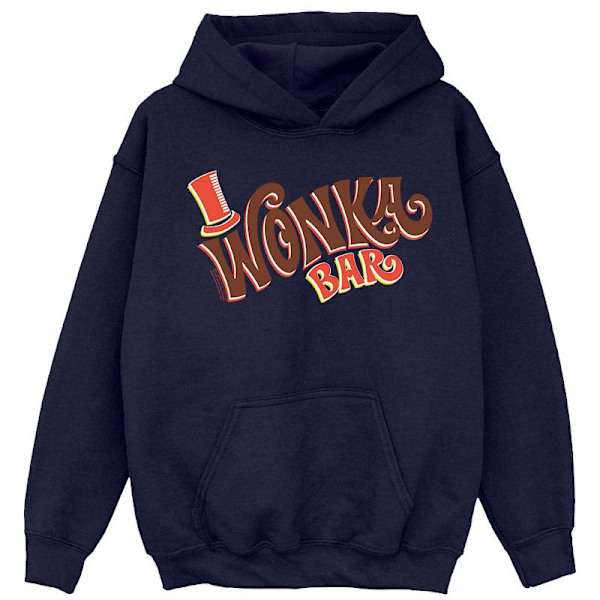 Willy Wonka Boys Bar Logo Hoodie 3-4 år Marinblå Navy Blue 3-4 Years