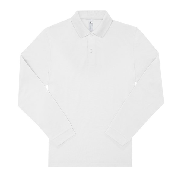 B&C Herr My Long-Sleeved Polo Shirt 4XL Vit White 4XL