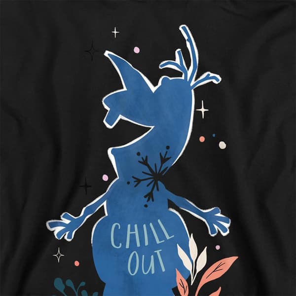 Frozen Barn/Barn Chill Out Olaf Silhuett Pullover Hoodie Black 7-8 Years
