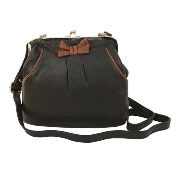 Eastern Counties Leather Amelia Läderhandväska One Size Svart/ Black/Tan One Size