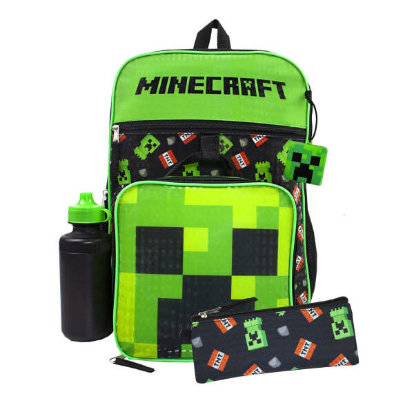 Minecraft TNT Creeper Ryggsäck Set (Pack med 5) One Size Svart/G Black/Green One Size