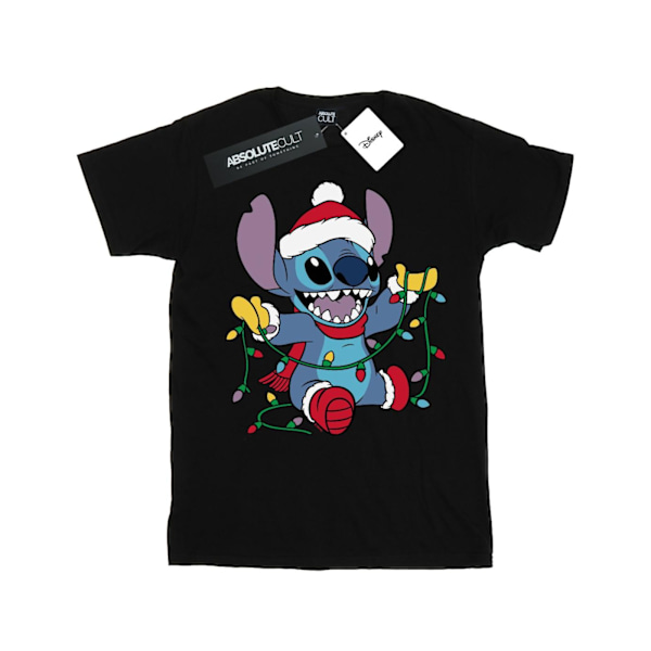 Disney Boys Lilo And Stitch Julbelysning T-shirt 5-6 år Black 5-6 Years