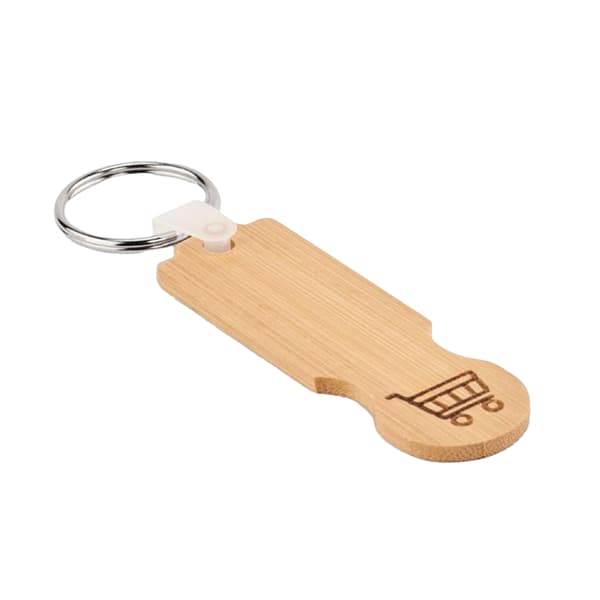 MidOcean Compras Bambu Shoppingvagn Nyckelring One Size Trä Wood One Size