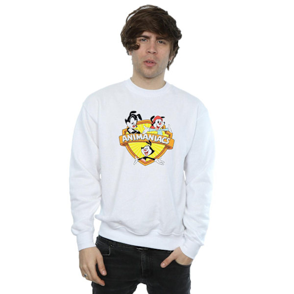 Animaniacs Herr Logotyp Crest Sweatshirt M Vit White M