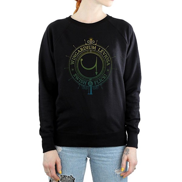 Harry Potter Dam/Kvinnor Wingardium Leviosa Charm Sweatshirt Black M