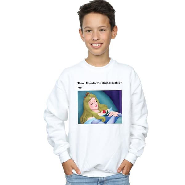 Disney Pojkar Törnrosa Meme Tröja 7-8 År Vit White 7-8 Years