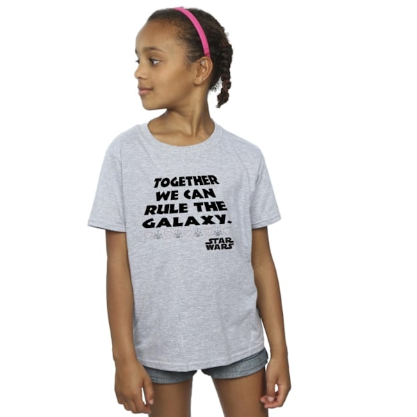 Star Wars Girls Together We Can Rule The Galaxy Bomull T-shirt Sports Grey 5-6 Years