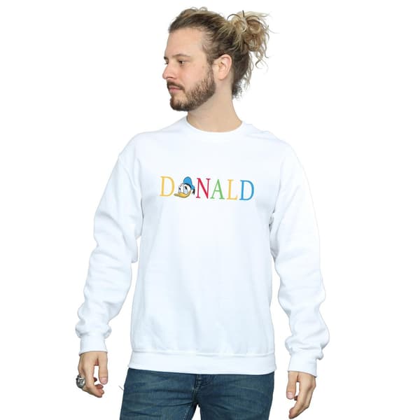 Disney Herr Donald Duck Letters Sweatshirt L Vit White L