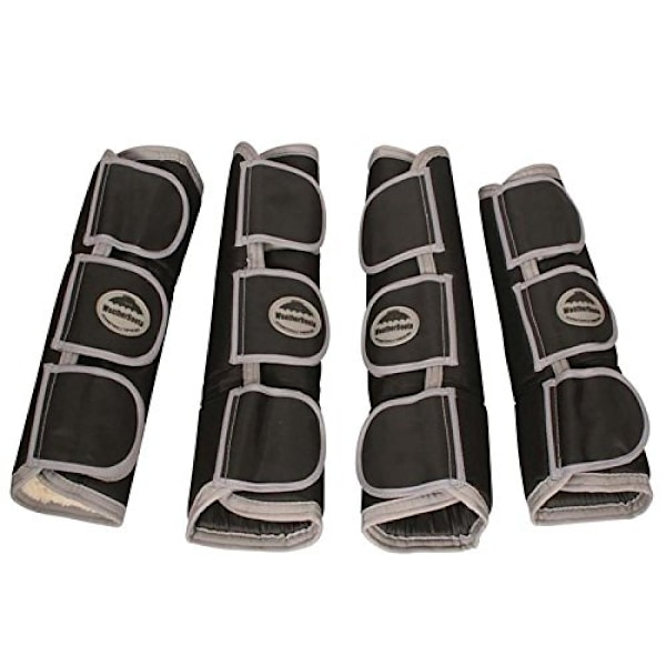 Weatherbeeta Wide Tab Long Travel Boots Pony Svart/Silver Black/Silver Pony