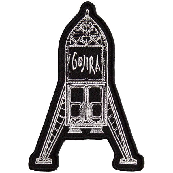 Gojira Vävd Shuttle Stryk På Patch One Size Svart/Vit Black/White One Size