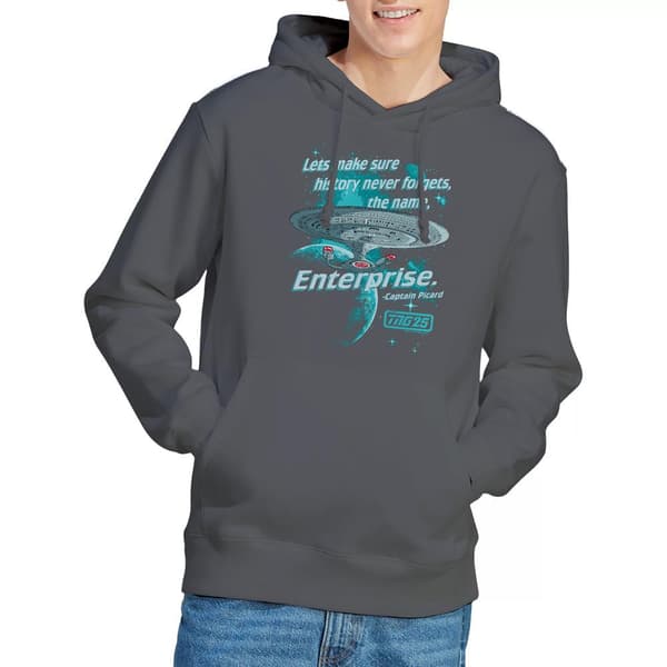 Star Trek Herr Never Forget Hoodie M Charcoal Charcoal M