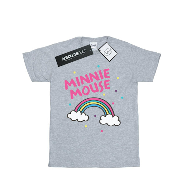 Disney Girls Minnie Mouse Rainbow Dots Bomull T-shirt 7-8 år Sports Grey 7-8 Years