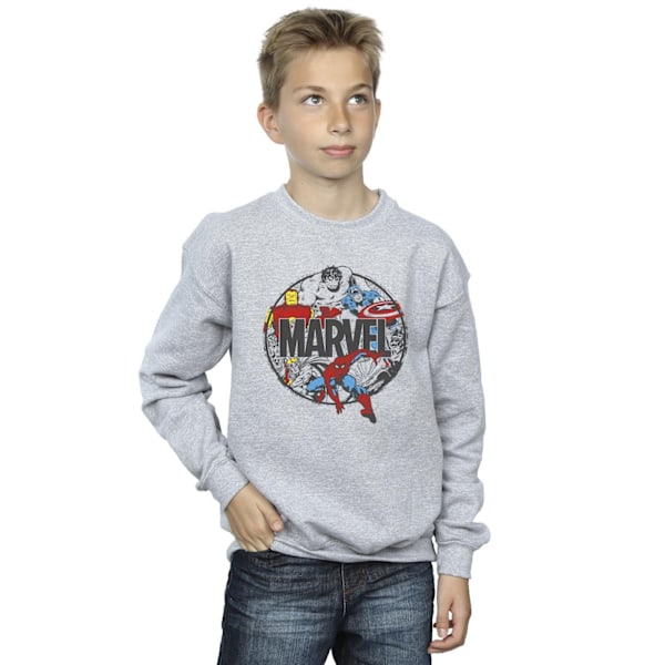 Marvel Boys Comics Character Circle Sweatshirt 3-4 år Sport Sports Grey 3-4 Years