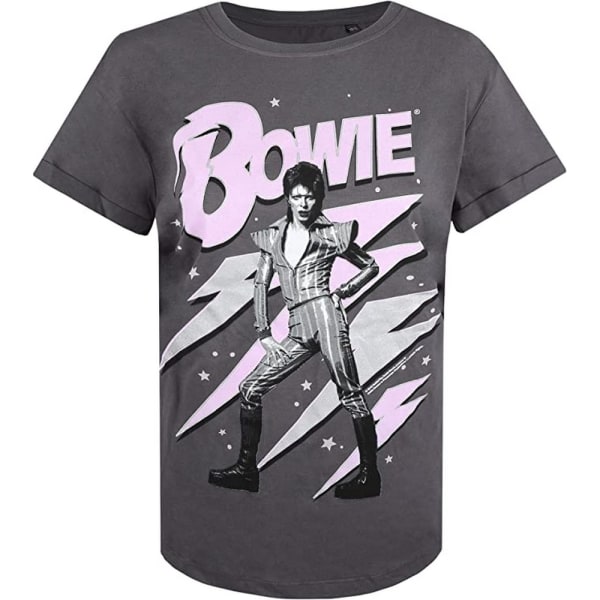 David Bowie Ziggy Stardust T-shirt dam/dam L Dark Charcoa Dark Charcoal/Purple L