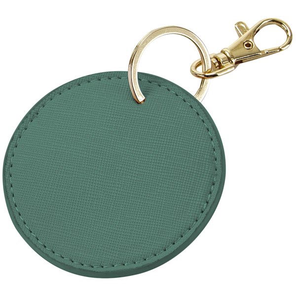 Bagbase Boutique Rund Läderlook PU Nyckelring One Size Salvia Sage Green One Size