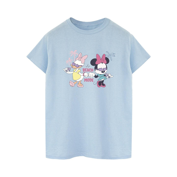 Disney Womens/Ladies Minnie Daisy Beach Mode Cotton Boyfriend T Baby Blue L