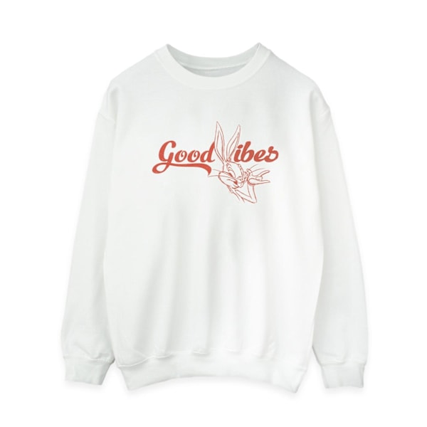 Looney Tunes Dam/Damer Bugs Bunny Good Vibes Sweatshirt S W White S